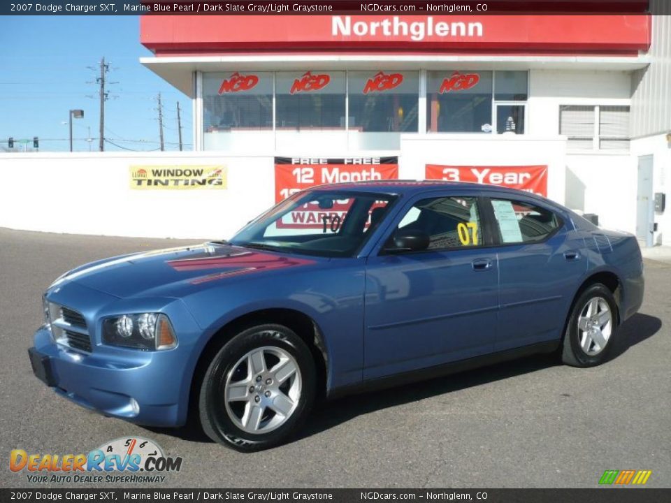 2007 Dodge Charger SXT Marine Blue Pearl / Dark Slate Gray/Light Graystone Photo #1