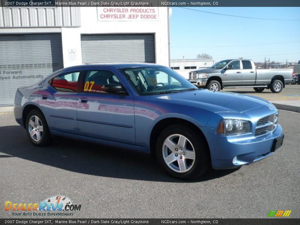 2007 Dodge Charger SXT Marine Blue Pearl / Dark Slate Gray/Light Graystone Photo #3