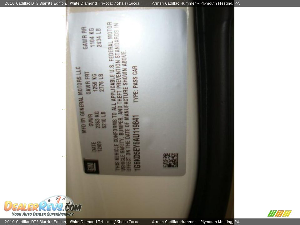 2010 Cadillac DTS Biarritz Edition White Diamond Tri-coat / Shale/Cocoa Photo #34
