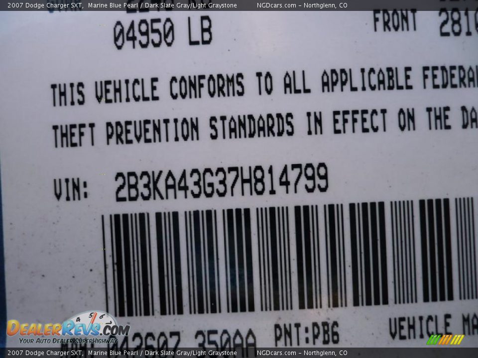 2007 Dodge Charger SXT Marine Blue Pearl / Dark Slate Gray/Light Graystone Photo #25