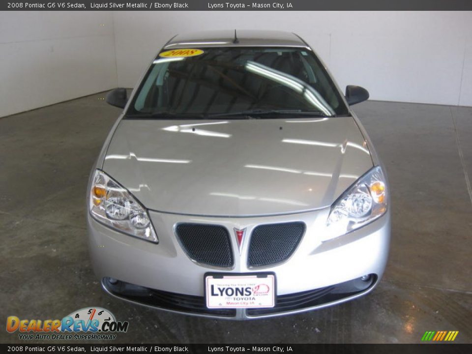2008 Pontiac G6 V6 Sedan Liquid Silver Metallic / Ebony Black Photo #2