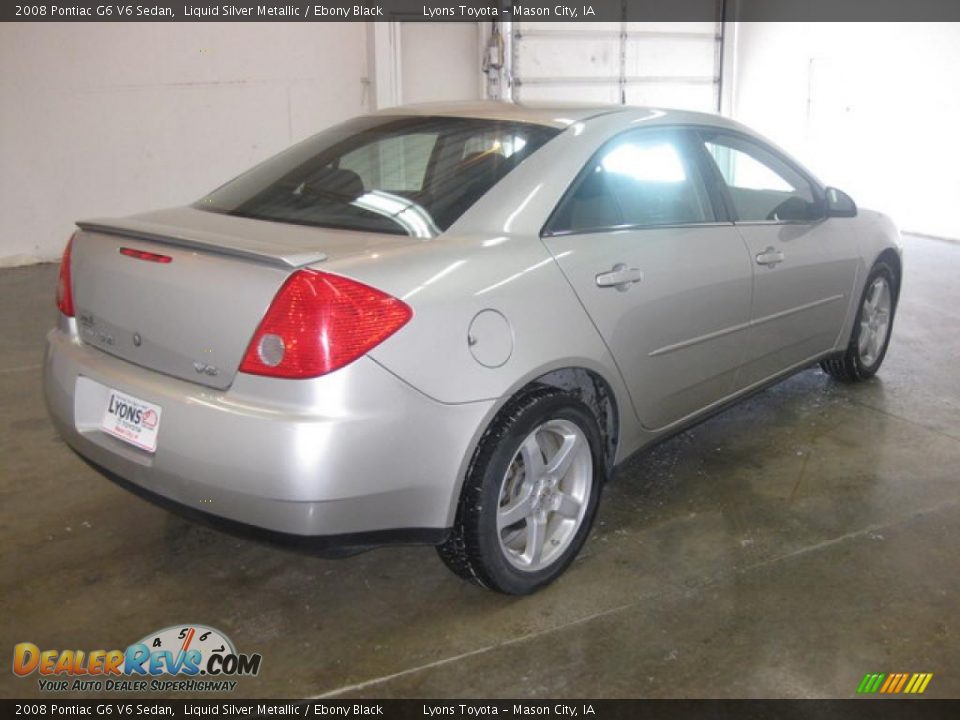2008 Pontiac G6 V6 Sedan Liquid Silver Metallic / Ebony Black Photo #4