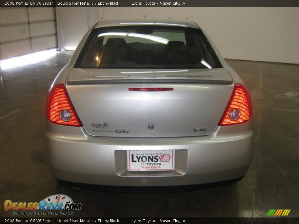 2008 Pontiac G6 V6 Sedan Liquid Silver Metallic / Ebony Black Photo #5