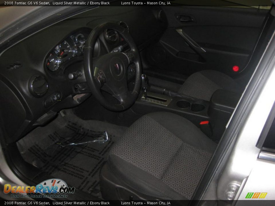 2008 Pontiac G6 V6 Sedan Liquid Silver Metallic / Ebony Black Photo #7