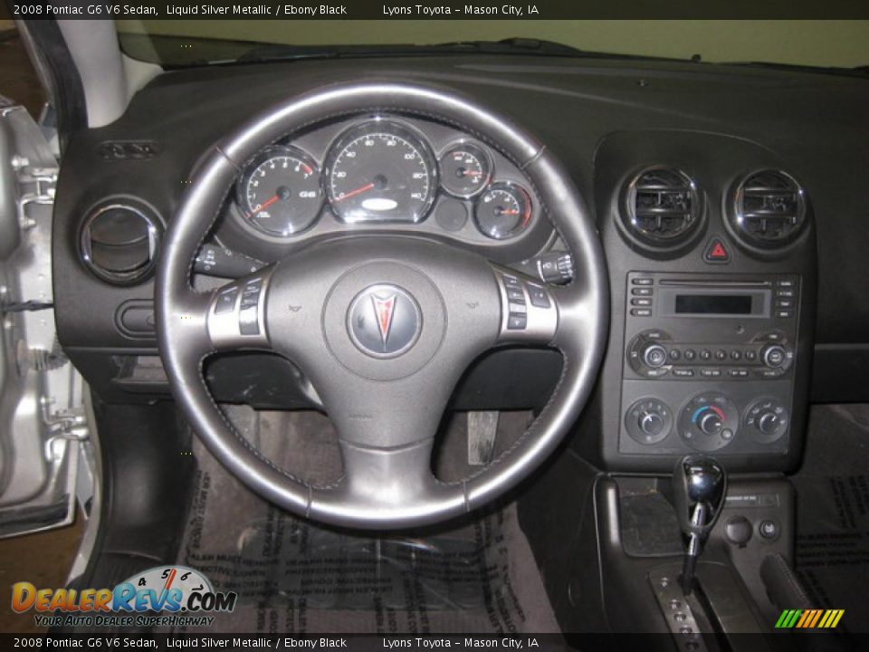 2008 Pontiac G6 V6 Sedan Liquid Silver Metallic / Ebony Black Photo #9