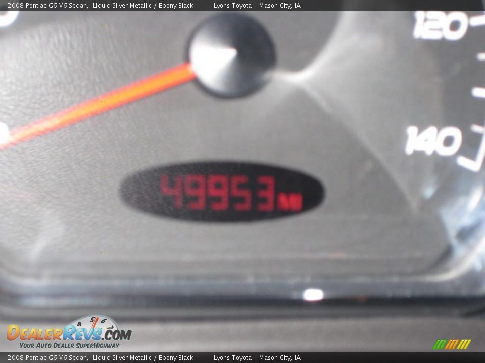 2008 Pontiac G6 V6 Sedan Liquid Silver Metallic / Ebony Black Photo #10