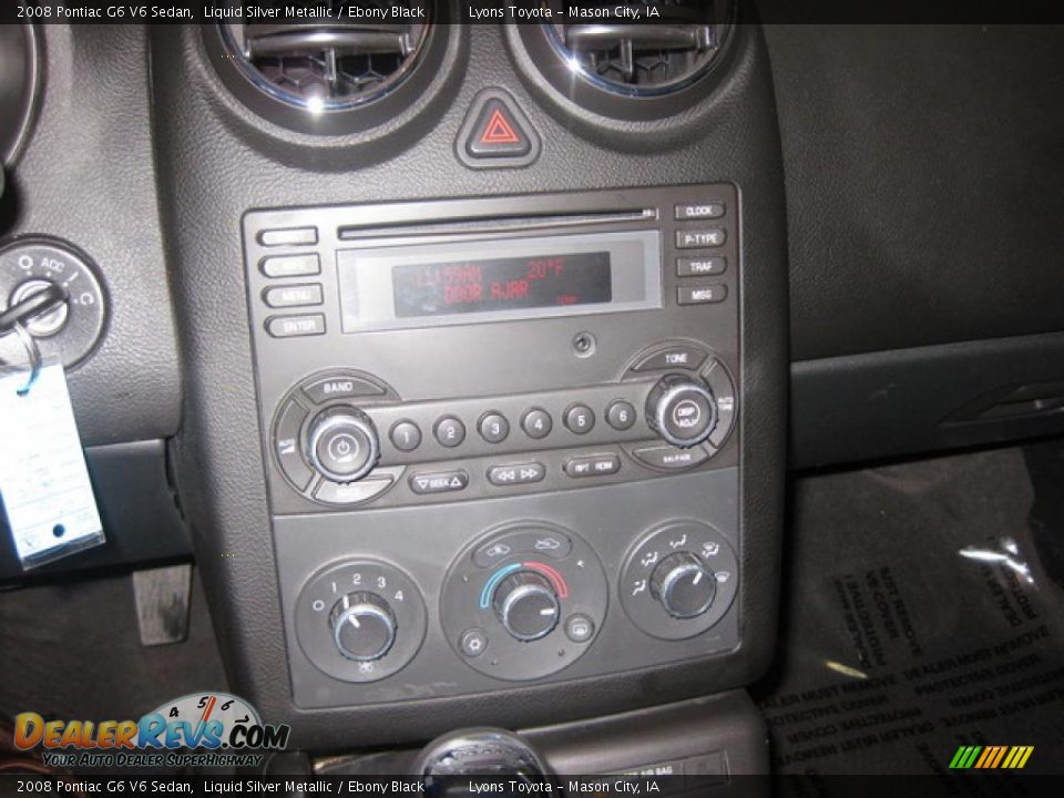 2008 Pontiac G6 V6 Sedan Liquid Silver Metallic / Ebony Black Photo #11