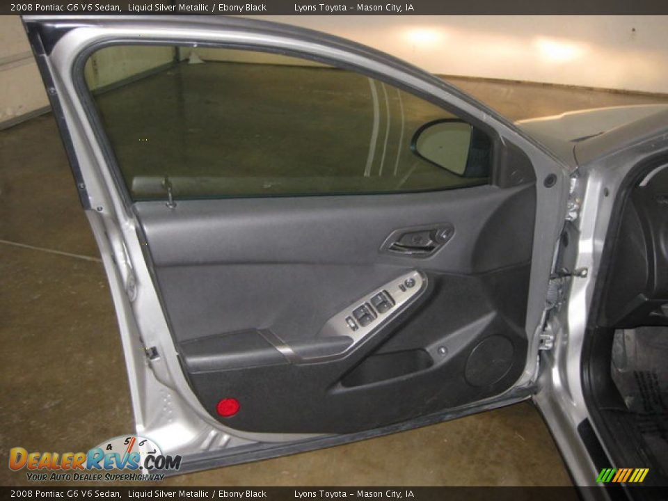 2008 Pontiac G6 V6 Sedan Liquid Silver Metallic / Ebony Black Photo #12