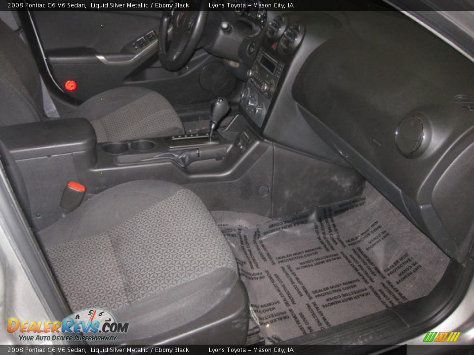 2008 Pontiac G6 V6 Sedan Liquid Silver Metallic / Ebony Black Photo #13