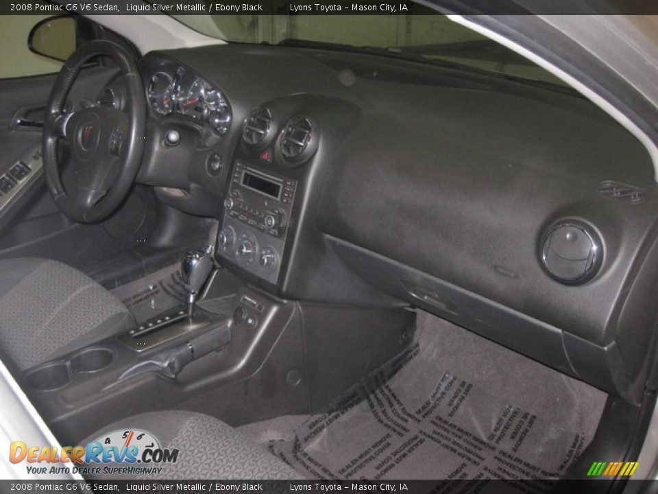 2008 Pontiac G6 V6 Sedan Liquid Silver Metallic / Ebony Black Photo #14