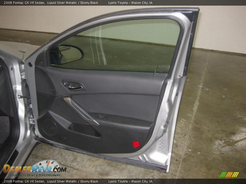 2008 Pontiac G6 V6 Sedan Liquid Silver Metallic / Ebony Black Photo #15