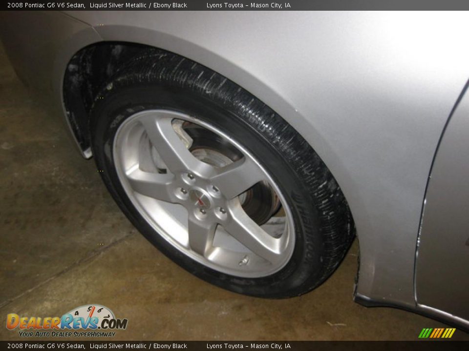 2008 Pontiac G6 V6 Sedan Liquid Silver Metallic / Ebony Black Photo #17