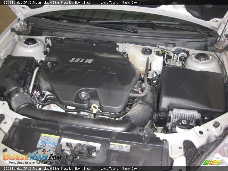 2008 Pontiac G6 V6 Sedan Liquid Silver Metallic / Ebony Black Photo #18