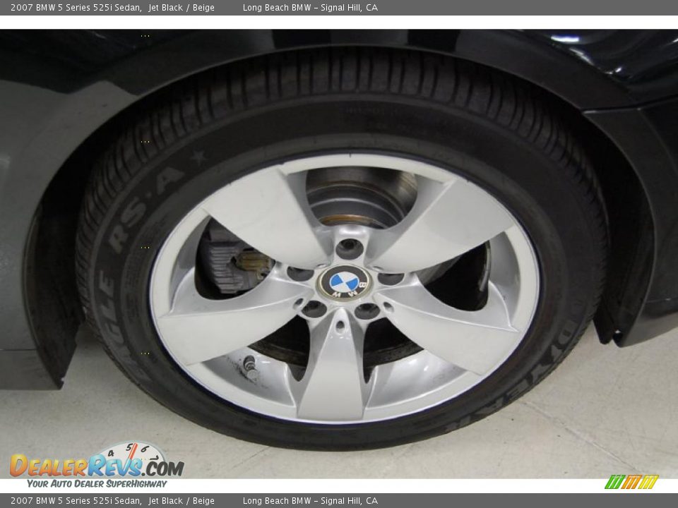 2007 BMW 5 Series 525i Sedan Jet Black / Beige Photo #3