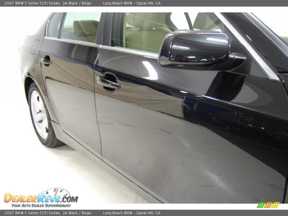 2007 BMW 5 Series 525i Sedan Jet Black / Beige Photo #4