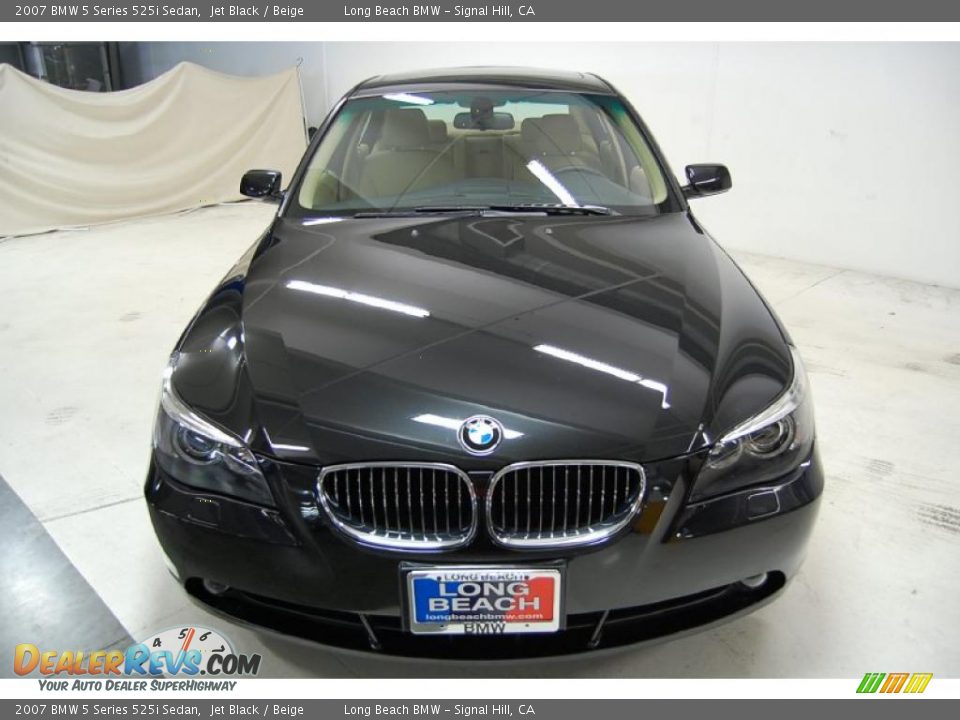 2007 BMW 5 Series 525i Sedan Jet Black / Beige Photo #5