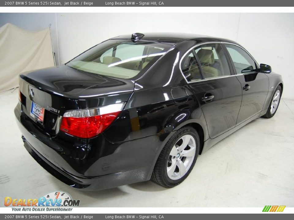 2007 BMW 5 Series 525i Sedan Jet Black / Beige Photo #6