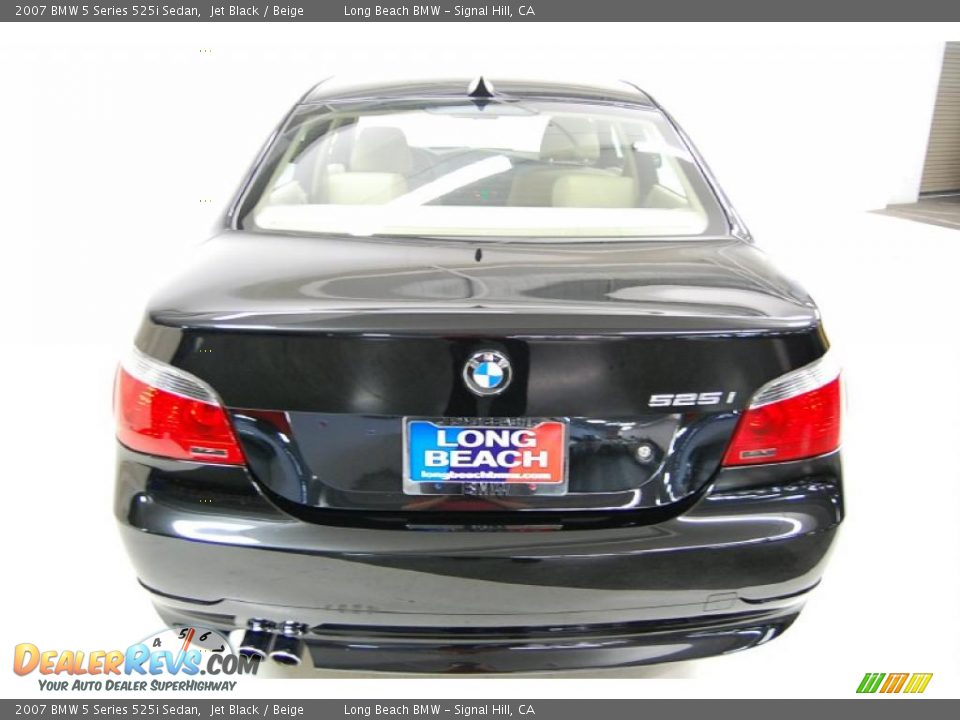 2007 BMW 5 Series 525i Sedan Jet Black / Beige Photo #7