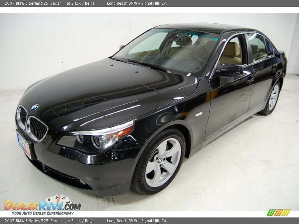 2007 BMW 5 Series 525i Sedan Jet Black / Beige Photo #10