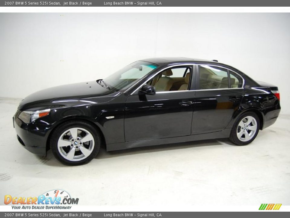 2007 BMW 5 Series 525i Sedan Jet Black / Beige Photo #11
