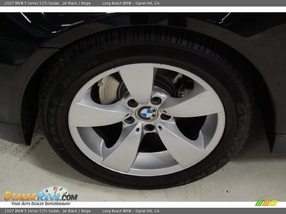 2007 BMW 5 Series 525i Sedan Jet Black / Beige Photo #12