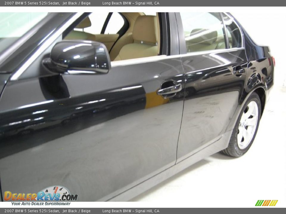 2007 BMW 5 Series 525i Sedan Jet Black / Beige Photo #13