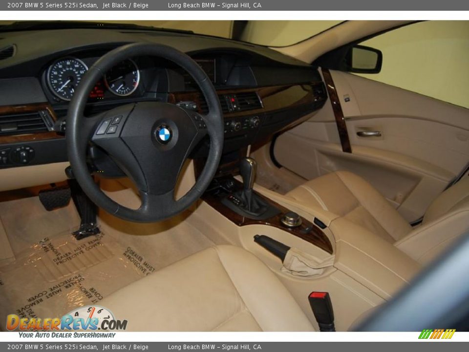 2007 BMW 5 Series 525i Sedan Jet Black / Beige Photo #18