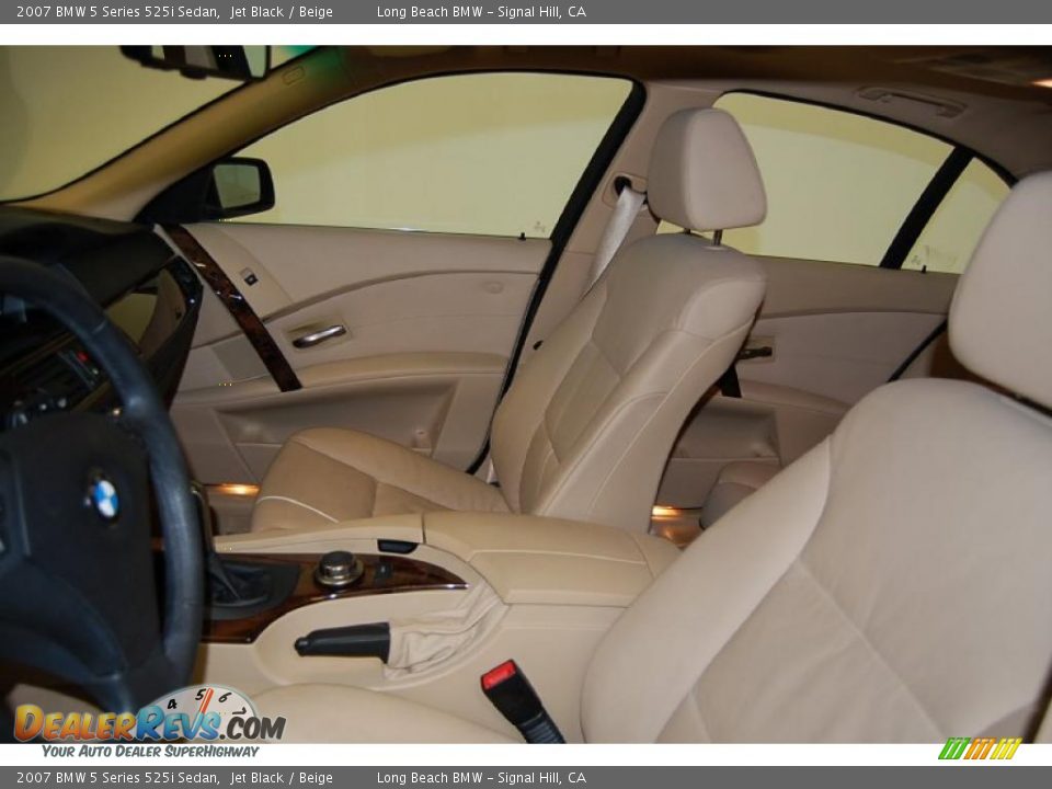 2007 BMW 5 Series 525i Sedan Jet Black / Beige Photo #19