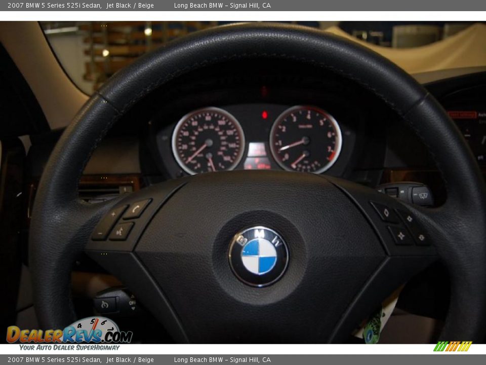 2007 BMW 5 Series 525i Sedan Jet Black / Beige Photo #31
