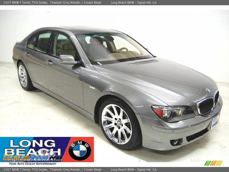 2007 BMW 7 Series 750i Sedan Titanium Grey Metallic / Cream Beige Photo #1