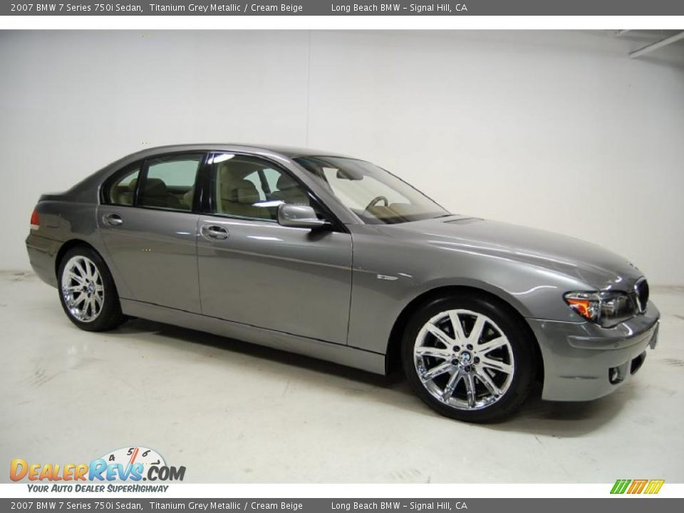 2007 BMW 7 Series 750i Sedan Titanium Grey Metallic / Cream Beige Photo #2