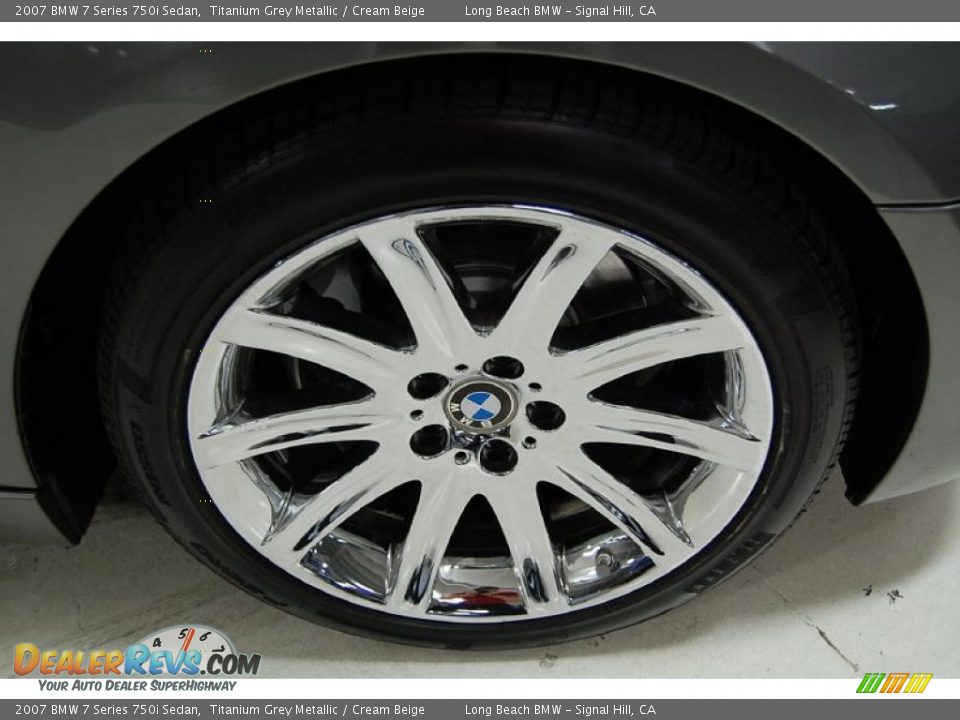 2007 BMW 7 Series 750i Sedan Titanium Grey Metallic / Cream Beige Photo #3