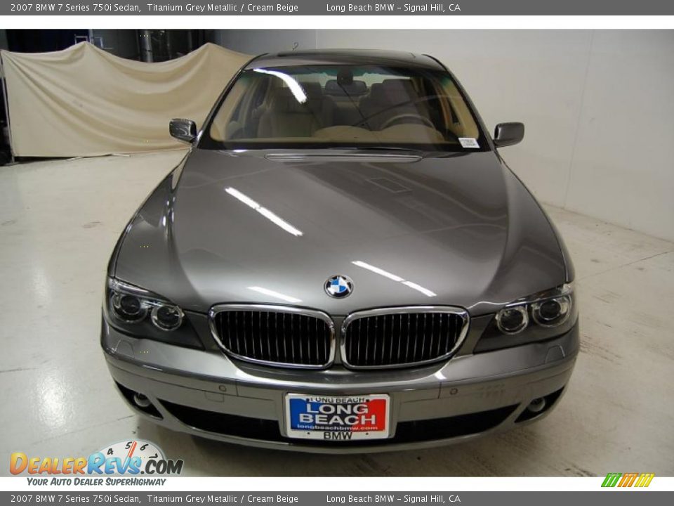 2007 BMW 7 Series 750i Sedan Titanium Grey Metallic / Cream Beige Photo #5