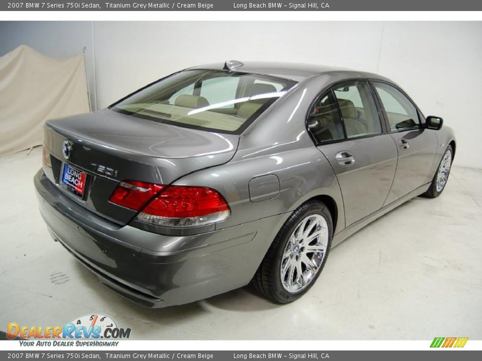 2007 BMW 7 Series 750i Sedan Titanium Grey Metallic / Cream Beige Photo #6