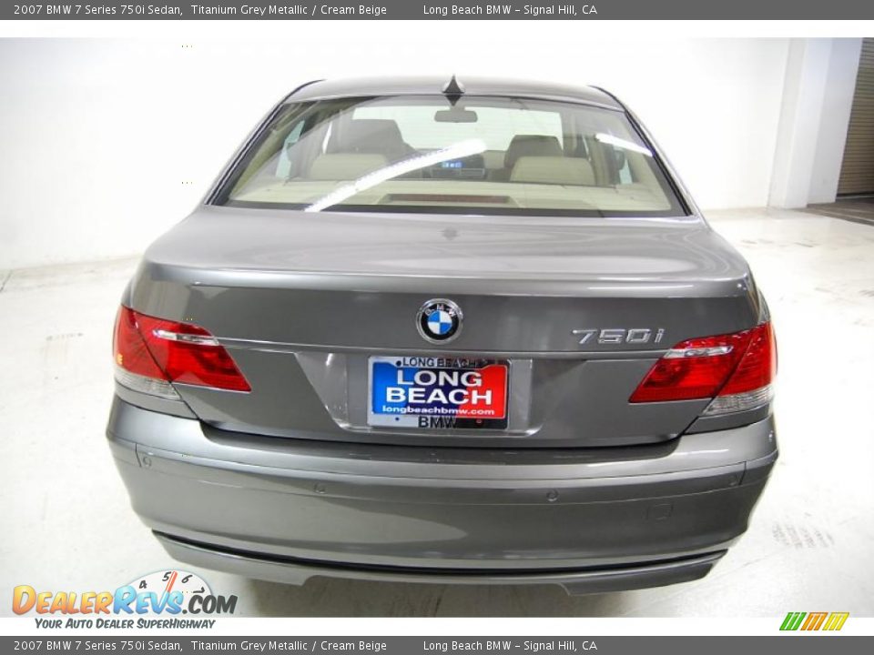 2007 BMW 7 Series 750i Sedan Titanium Grey Metallic / Cream Beige Photo #7