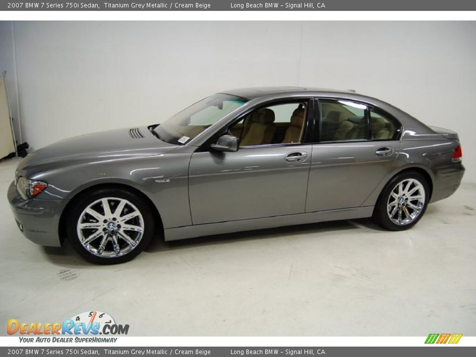 2007 BMW 7 Series 750i Sedan Titanium Grey Metallic / Cream Beige Photo #11