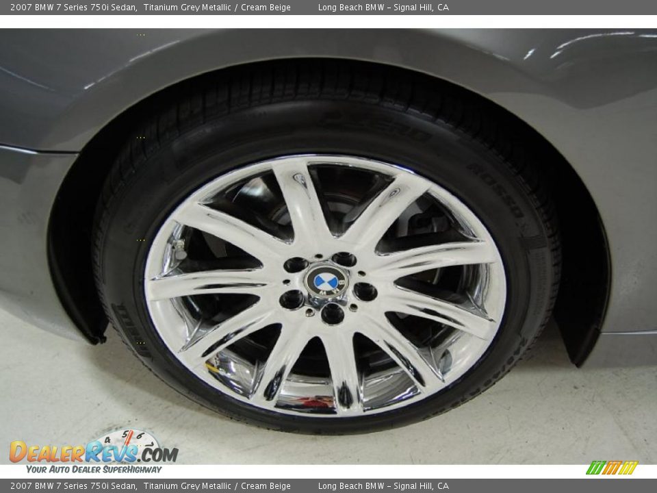 2007 BMW 7 Series 750i Sedan Titanium Grey Metallic / Cream Beige Photo #12