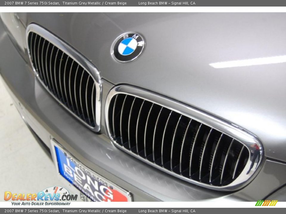 2007 BMW 7 Series 750i Sedan Titanium Grey Metallic / Cream Beige Photo #14