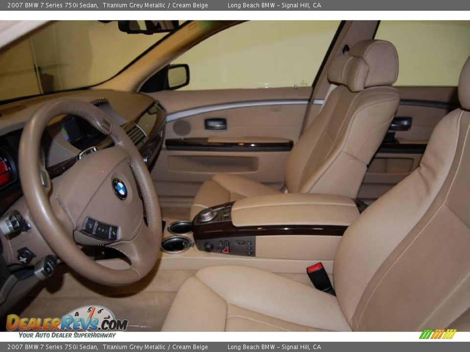 2007 BMW 7 Series 750i Sedan Titanium Grey Metallic / Cream Beige Photo #17