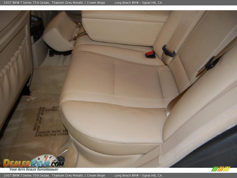 2007 BMW 7 Series 750i Sedan Titanium Grey Metallic / Cream Beige Photo #25