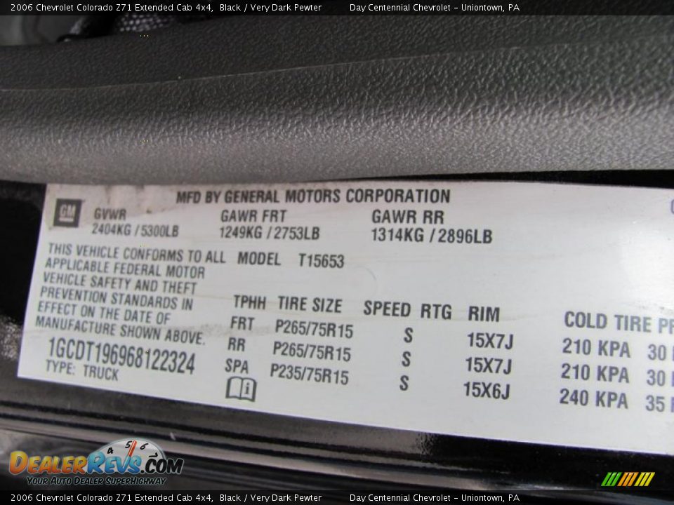 2006 Chevrolet Colorado Z71 Extended Cab 4x4 Black / Very Dark Pewter Photo #15