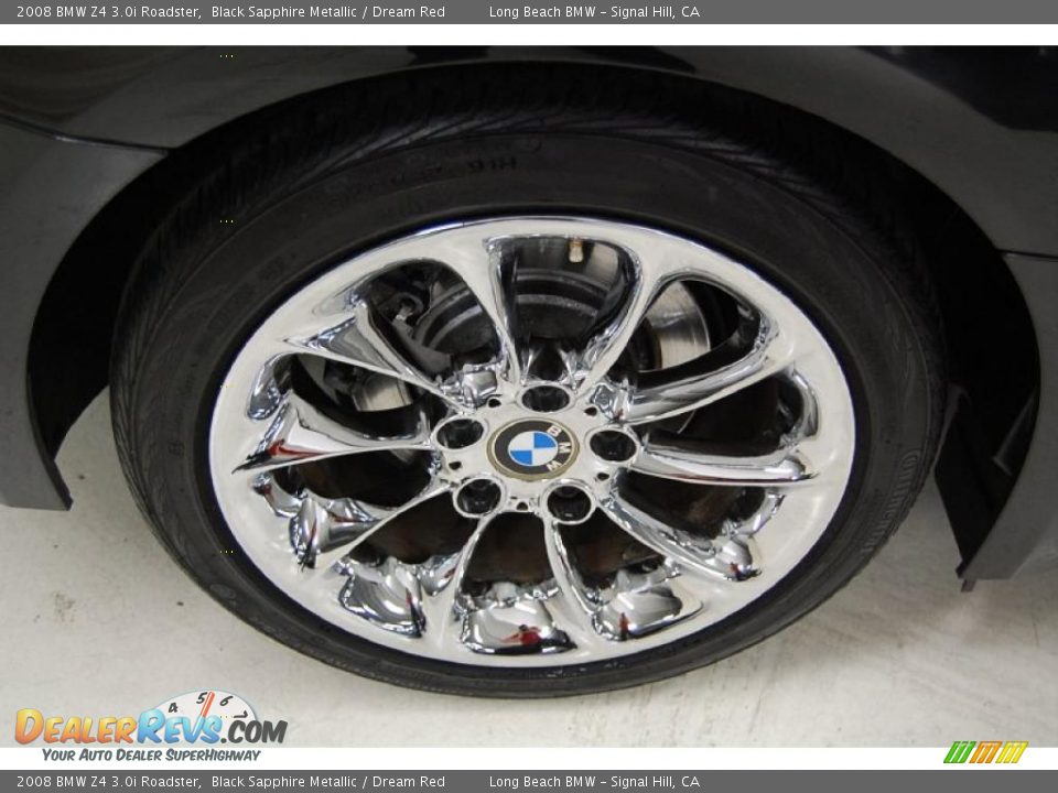 2008 BMW Z4 3.0i Roadster Black Sapphire Metallic / Dream Red Photo #3