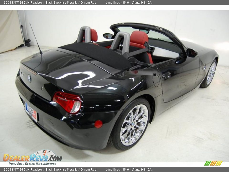 2008 BMW Z4 3.0i Roadster Black Sapphire Metallic / Dream Red Photo #6