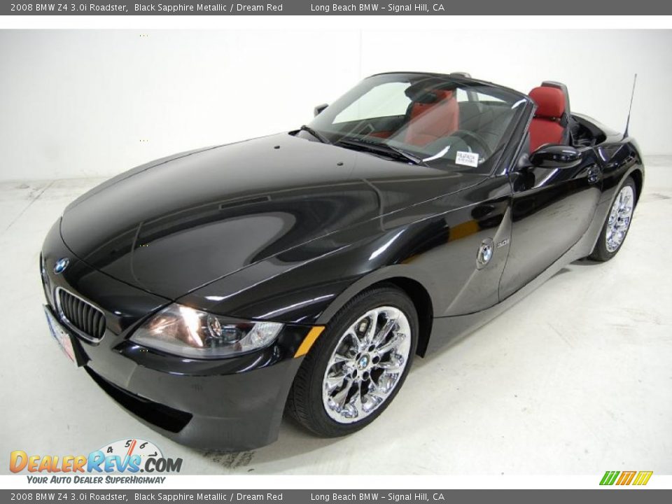 2008 BMW Z4 3.0i Roadster Black Sapphire Metallic / Dream Red Photo #9