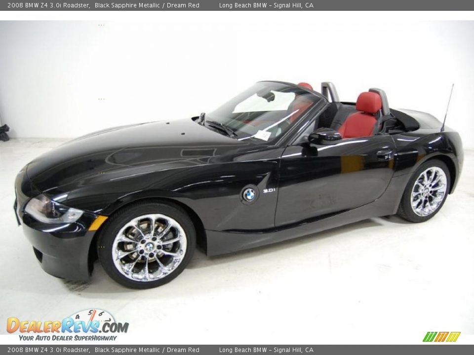 2008 BMW Z4 3.0i Roadster Black Sapphire Metallic / Dream Red Photo #10