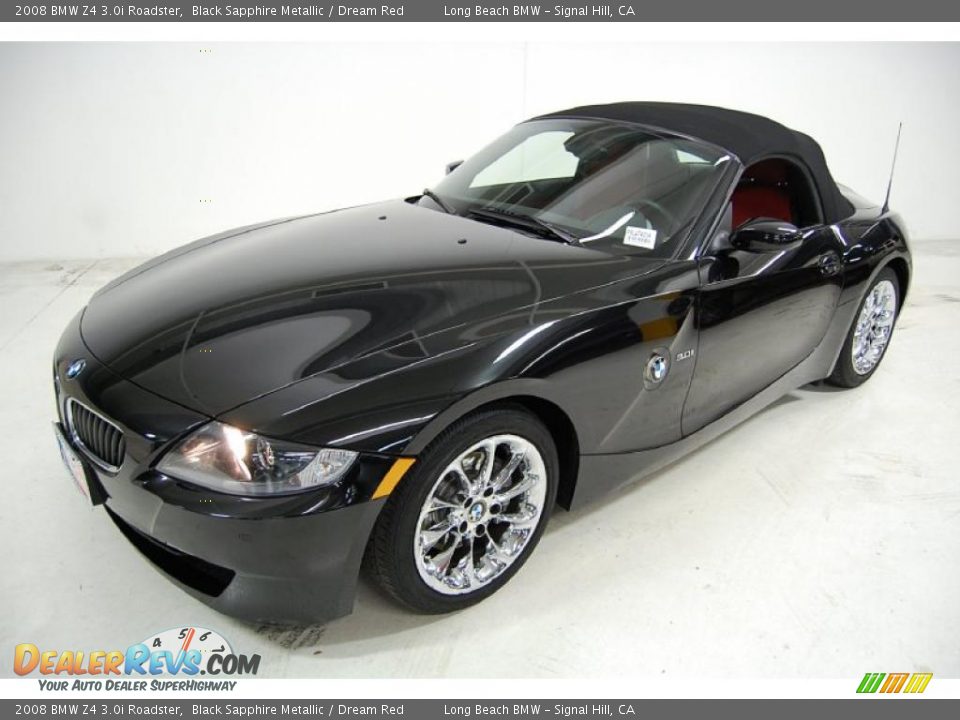 2008 BMW Z4 3.0i Roadster Black Sapphire Metallic / Dream Red Photo #11