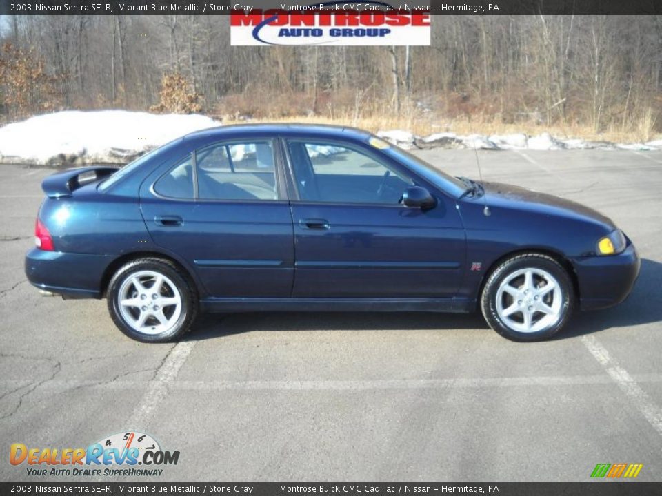 2003 Nissan Sentra SE-R Vibrant Blue Metallic / Stone Gray Photo #1