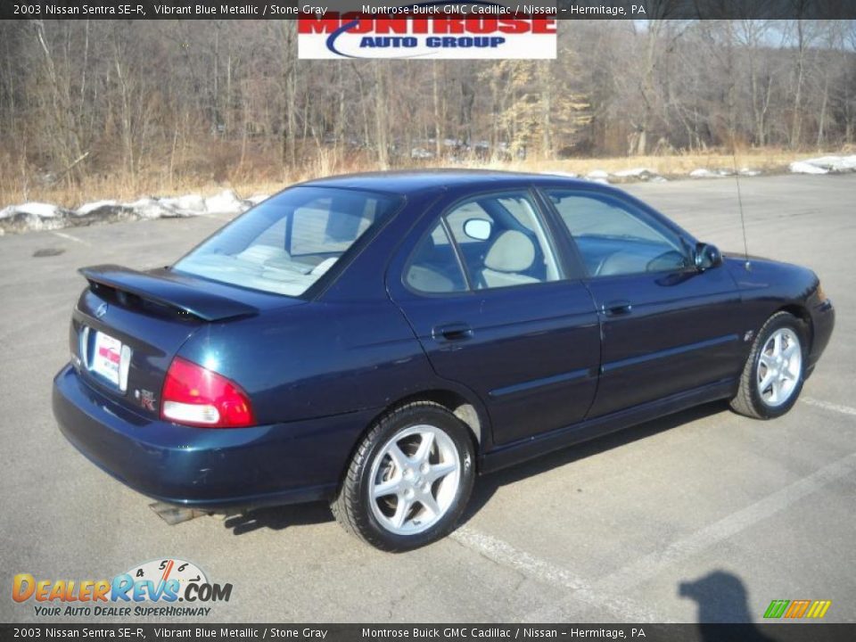 2003 Nissan Sentra SE-R Vibrant Blue Metallic / Stone Gray Photo #2