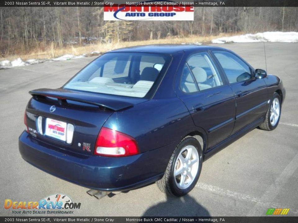 2003 Nissan Sentra SE-R Vibrant Blue Metallic / Stone Gray Photo #3