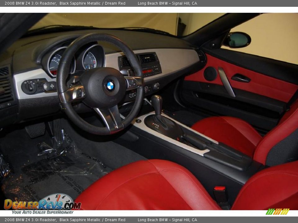 2008 BMW Z4 3.0i Roadster Black Sapphire Metallic / Dream Red Photo #16